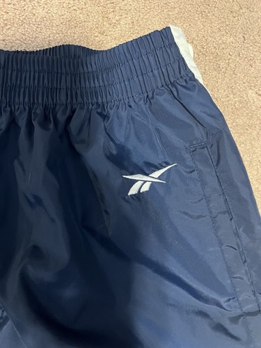REEBOK Break Away Athletic Track Pants Pockets Navy Blue/White Size Small - Picture 11 of 11