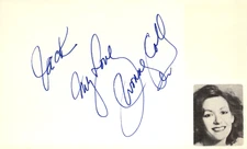 Ivonne Coll Signed Auto 3x5 Index Card Instinct