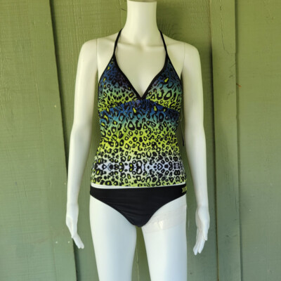 Leopard Print Bikini Leopardo Oysho NWT XOXO Black Lime Leopard