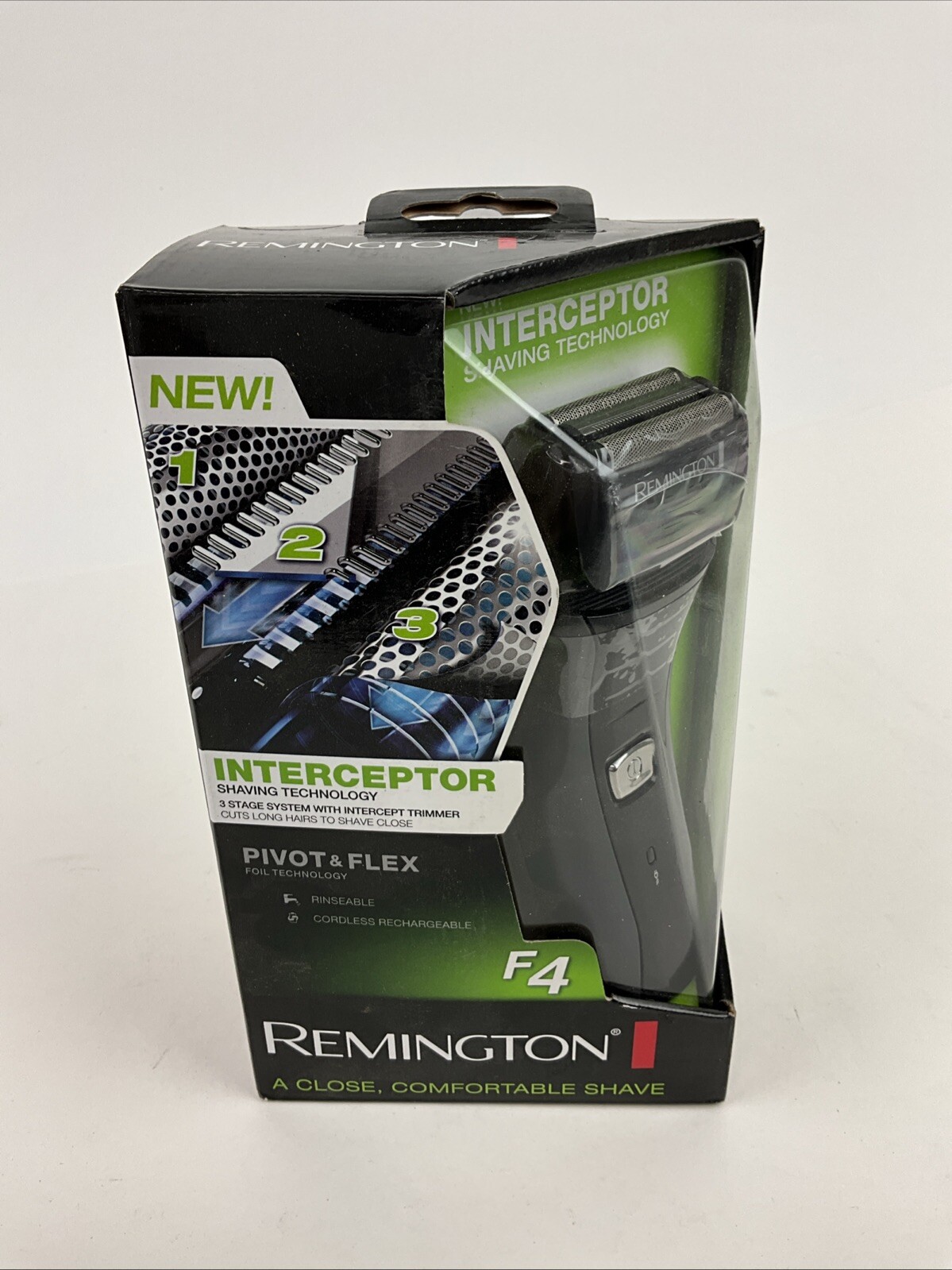 Remington Interceptor F4 Cordless Rechargeable Razor Pivot And Flex W/ Trimmer 