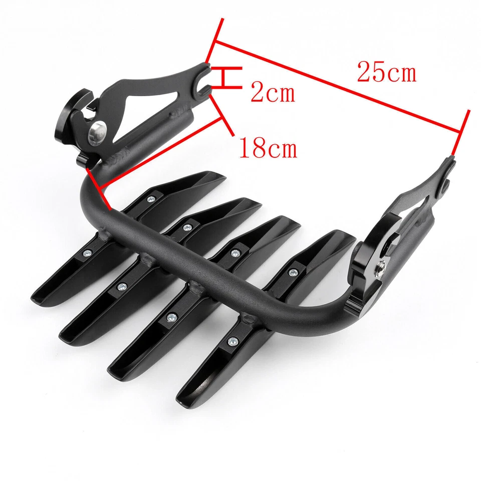 Detachable Stealth Luggage Rack For Touring FLHX FLHR FLHT FLTR 09+ BLK Foto 4 de 4