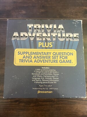 Pressman 1984 Trivia Adventure Plus Quiz Game Complete Questions/Answers Set EUC