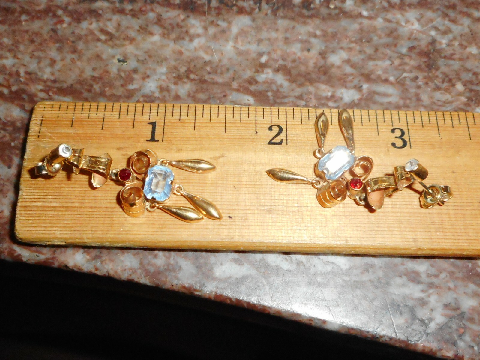 Paste Simulate Dangle Fringe Post Earrings Gold - image 10