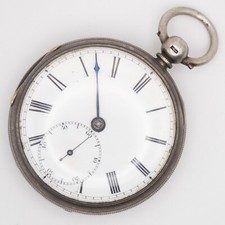 G.H. Mansell 49.7 x 71.3 mm Sterling Silver Key Wind Fusee Antique Pocket Watch