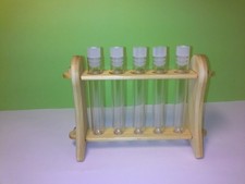 1 Reagenzglasständer, 5 Reagenzgläser Acryl  Reagenzglas-halter Laborständer NEU