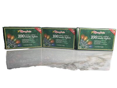 Vintage Merry Brite 32 Ft Indoor Outdoor Multi Lights Christmas Holiday Set Of 3