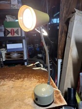 14" MCM Olive Green Penetray ATOMIC Mini Goose Neck Cone Desk Lamp Mid-Century