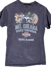 Harley Davidson Looney Tunes Black T-Shirt Oxford, Alabama Size S 2-Sides 2015