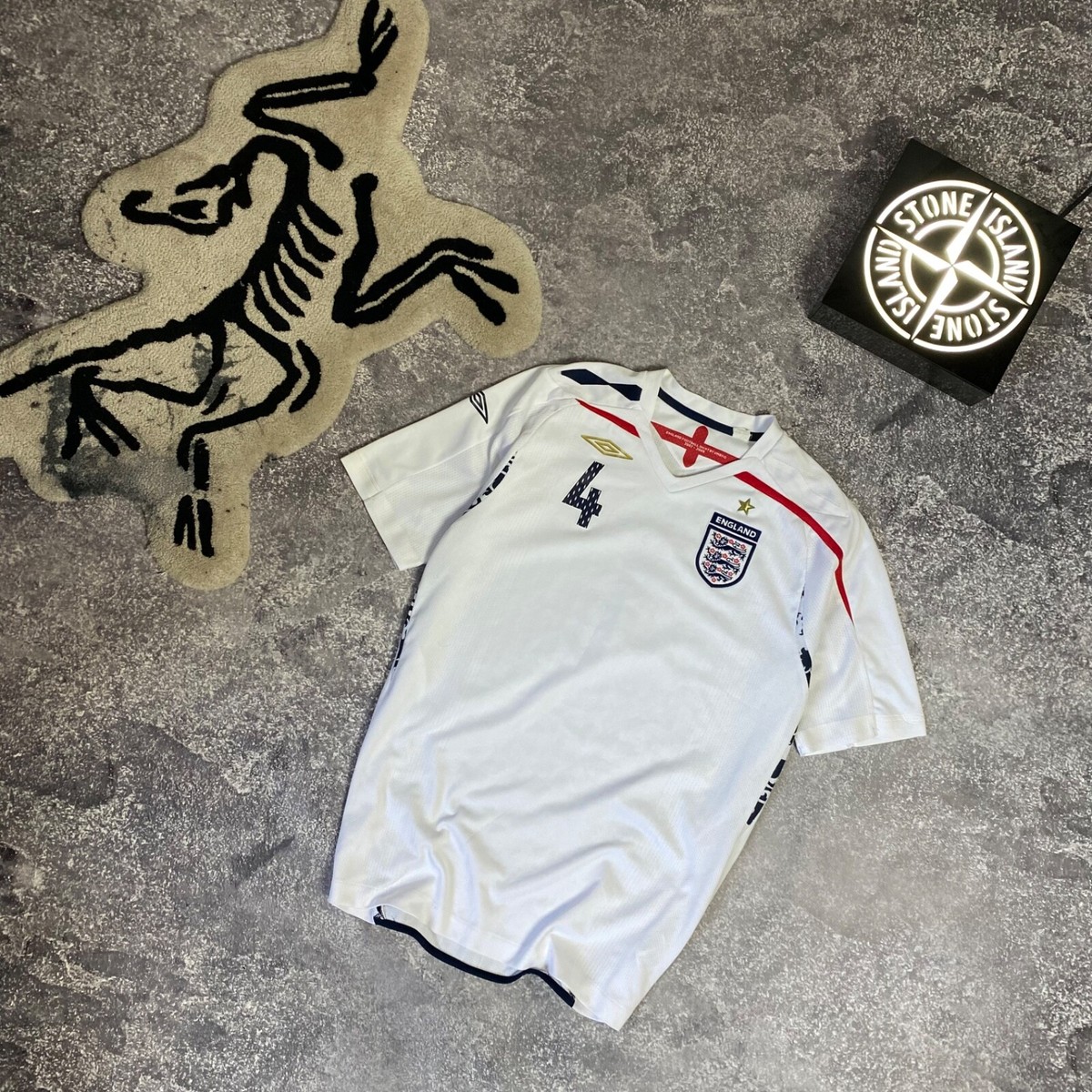 Umbro イングランド代表 GERRARD 4 シャツ S Mサイズ Vintage Umbro FC England National Soccer Team Gerrard player