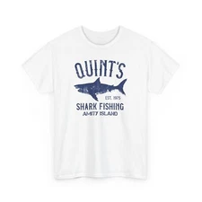 Jaws - Movie Fan Art - Quints Shark Fishing Amity - Premium Heavy Cotton Tee
