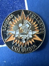 Vintage NASA space shuttle Lousma Fullerton Columbia Pinback 