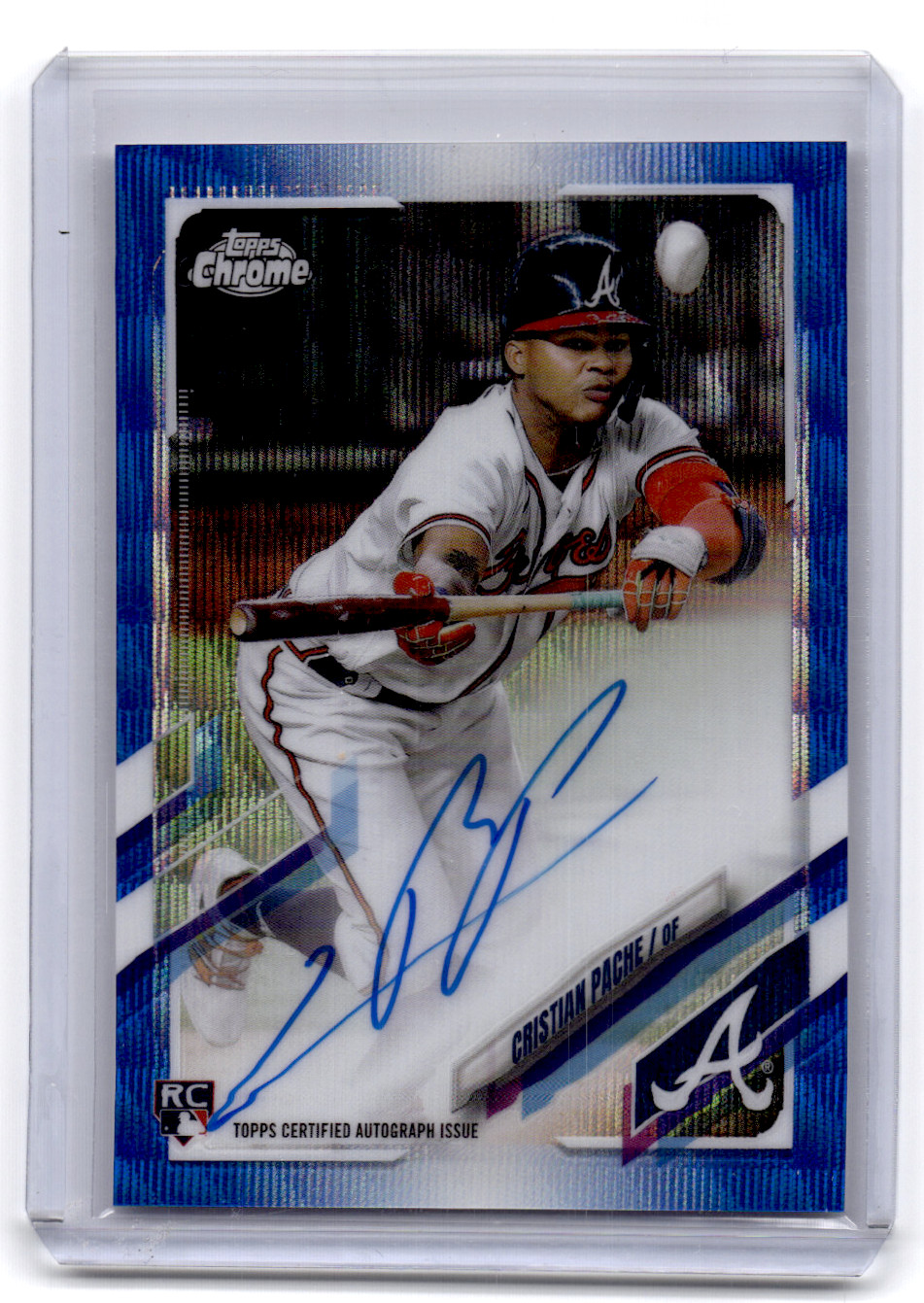2021 Topps Chrome Cristian Pache Blue Wave Refractor Auto Autograph RC #85/150