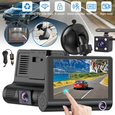 1080P HD Car Dual Lens Dash Cam Front/Rear/Inside Video Recorder Camera G-sensor