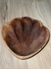 Teakwood Shell Bowl Aristocraft Quality Imports USA 6” Diameter