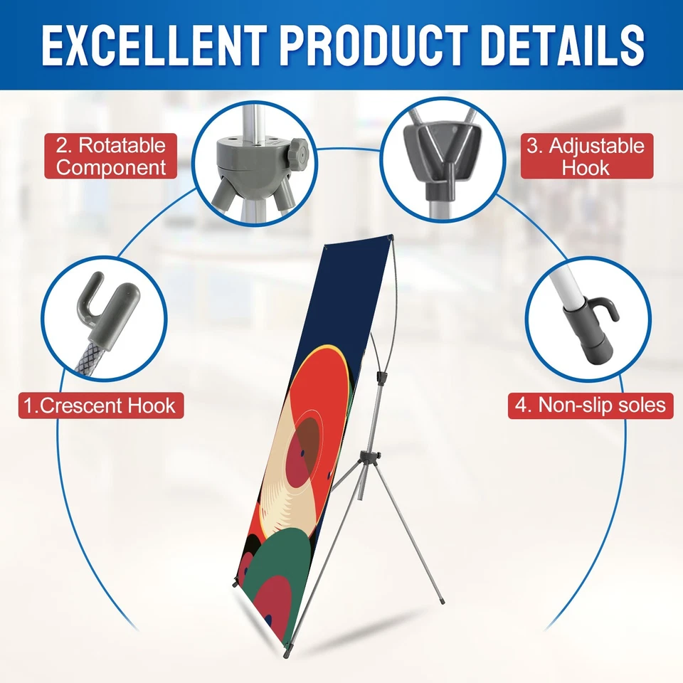 Custom retractable X-Banner Stand with Customized Banner for Business Display - Image 2 of 4