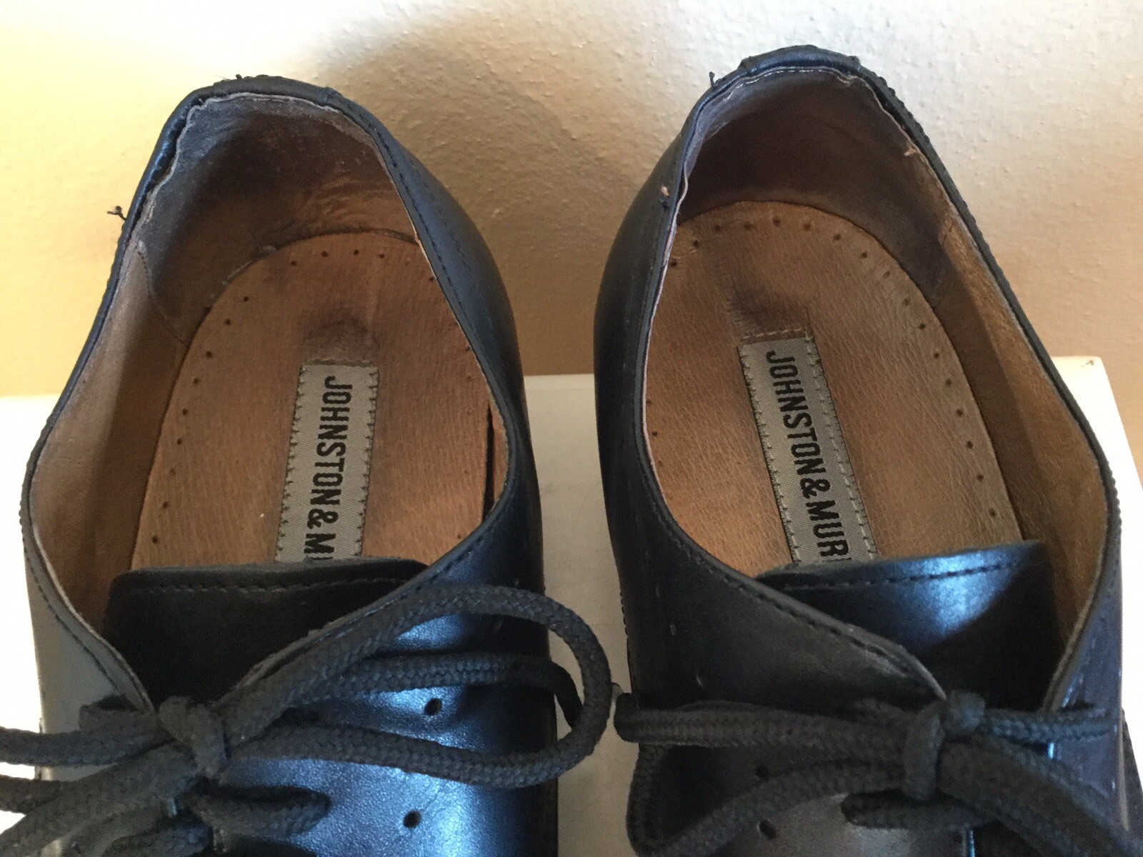 Men’s Johnston & Murphy Dress Shoes Black Leather Siz… Gem