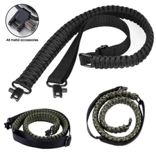 Tactical Paracord Rifle Gun Sling Shotgun Crossbow 2 Point Adjustable Swivel