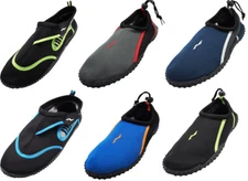 Norty Young Men Water Aqua Sock Shoe Pool Beach Slip On RUNS 1 SIZE SMALL