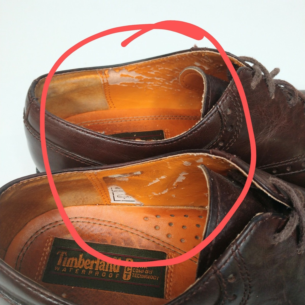 Timberland Mens Oxford Sz 8M Brown Leather Shoes Waterproof 