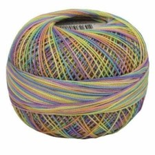 Lizbeth Egyptian Cotton Crochet Thread Size 40 Color 153 Rainbow Taffy