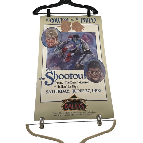 Vintage 90er Boxen Poster Ballys 1992 Tommy The Duke Morrison vs Indian Joe Hipp
