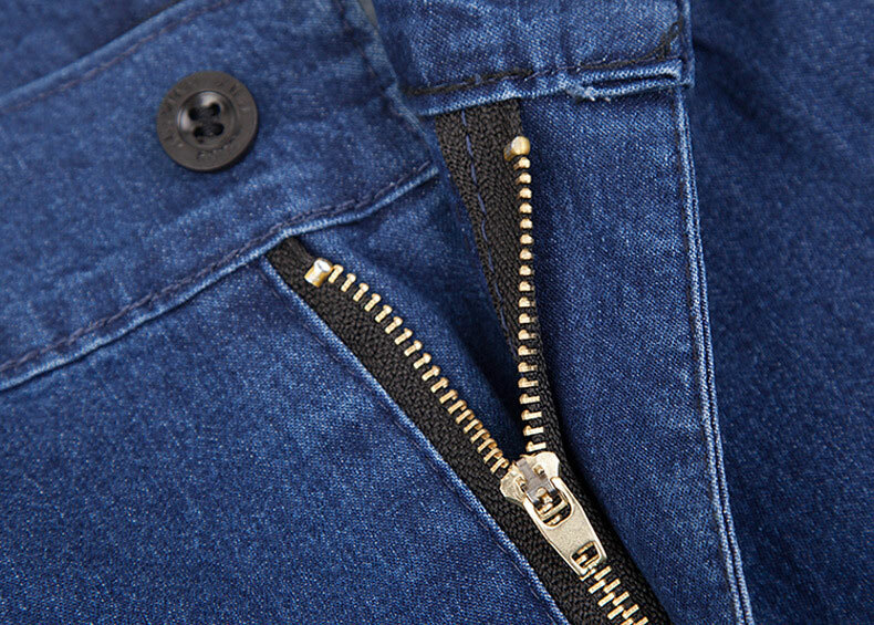 Men Pant Casual Loose Denim Business Stretchy Trousers High Waist Slim