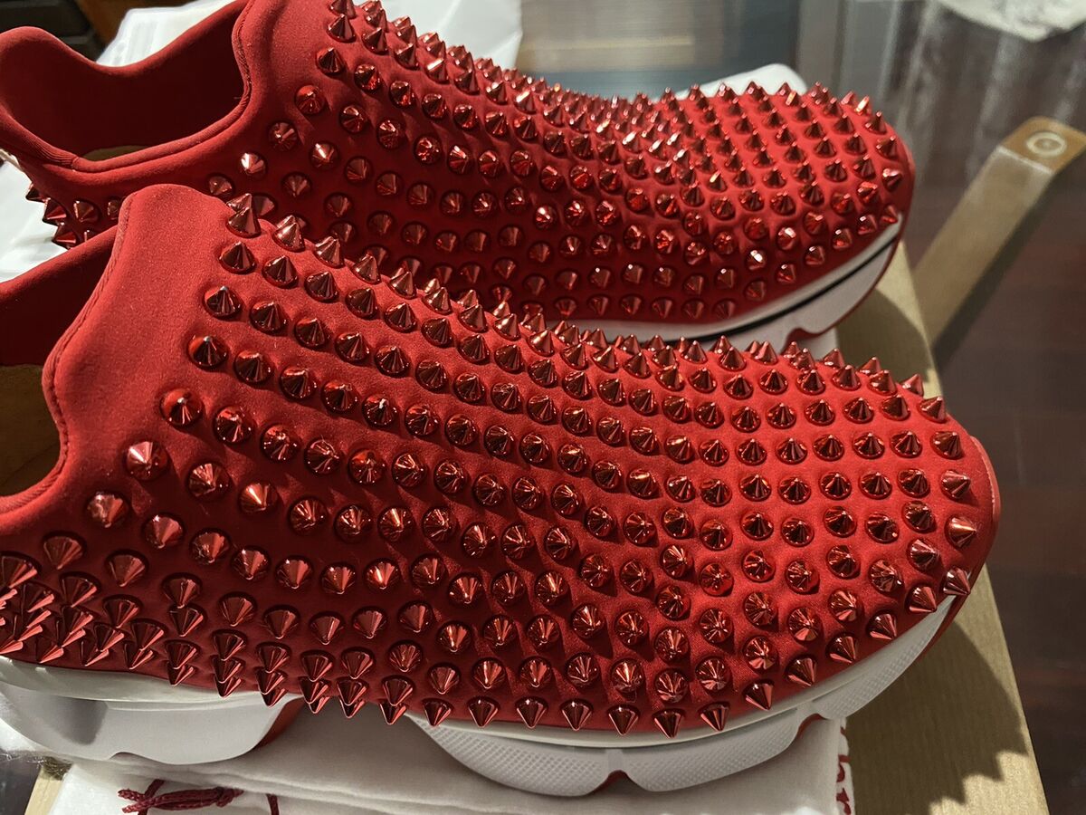 CHRISTIAN LOUBOUTIN Red Spike Sock Donna Flat Sneakers US CHRISTIAN LOUBOUTIN Red Spike Sock Donna Flat Sneakers US