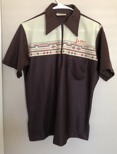 1950S King Louis Jaxon Optical Bowling Shirt Blue Rockabilly Vintage - Picture 2 of 7