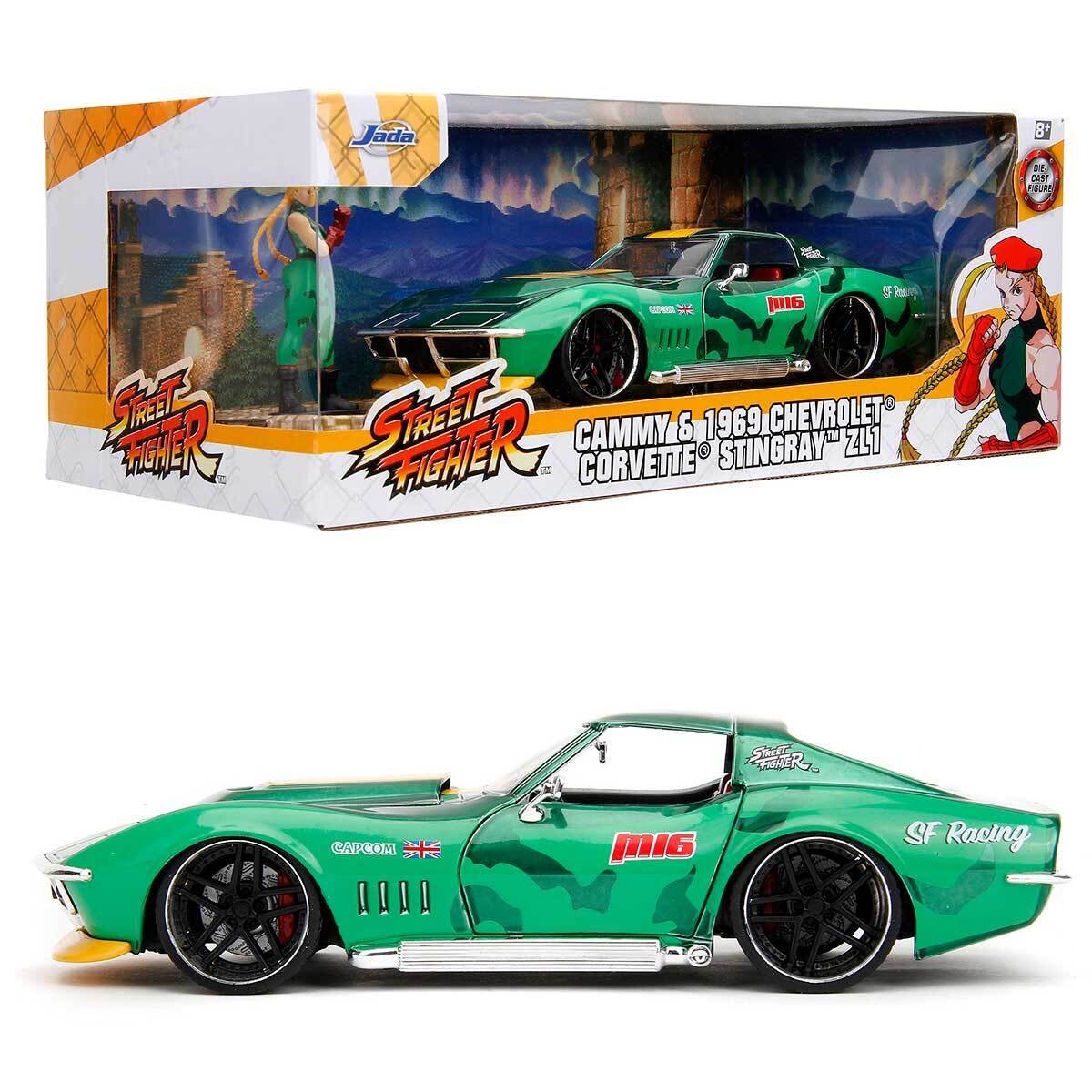 Street Fighter, Cammy & 1969 Chevrolet Corvette Stingray, 1:24 Scale V –  Jada Toys