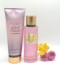 VICTORIA'S SECRET Velvet Petals Shimmer Fragrance Body Mist Lotion Gift Set