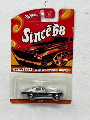 Hot Wheels Since '68 Muscle Cars '64 Chevy Corvette Sting Ray 1:64