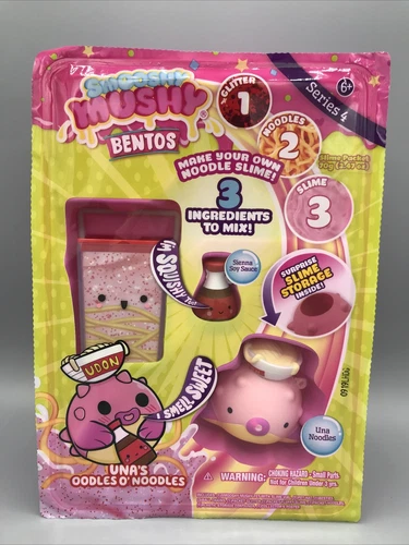 UNA'S OODLES O’ NOODLES Smooshy Mushy Bentos Series 4 Slime Glitter Soy Sauce