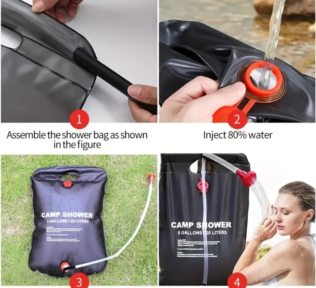 Outdoor Shower Bag 5 Gallon / 10 Gallon Thermal Solar Heated