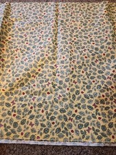 2.5 Yards Fabric Ladybugs Butterflies Green Leaves On Yellow 55" Wide Upholstery