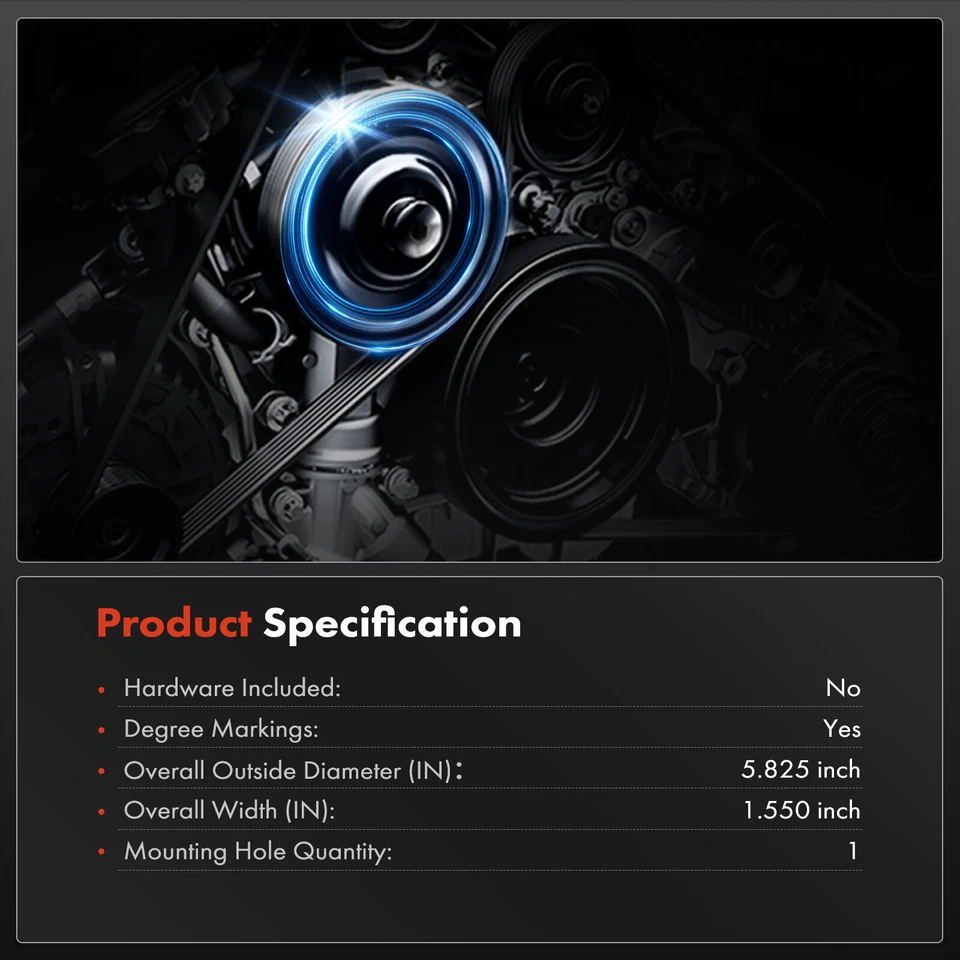 Equilibrador armónico de motor para Subaru Impreza 2011-2015 Forester 2011-2017 Outback Foto 3 de 4