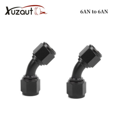 2PCS 6AN Female to 6AN Female 45 Degree Swivel Coupler Union Fitting Adapter 