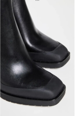 Tory Burch Expedition Chelsea Boot CHUNKY SQUARED TOE BLACK