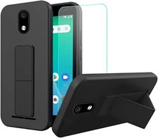 For Unimax UMX U696CL TPU Case Telescopic Kickstand Glass Screen Protector Cover