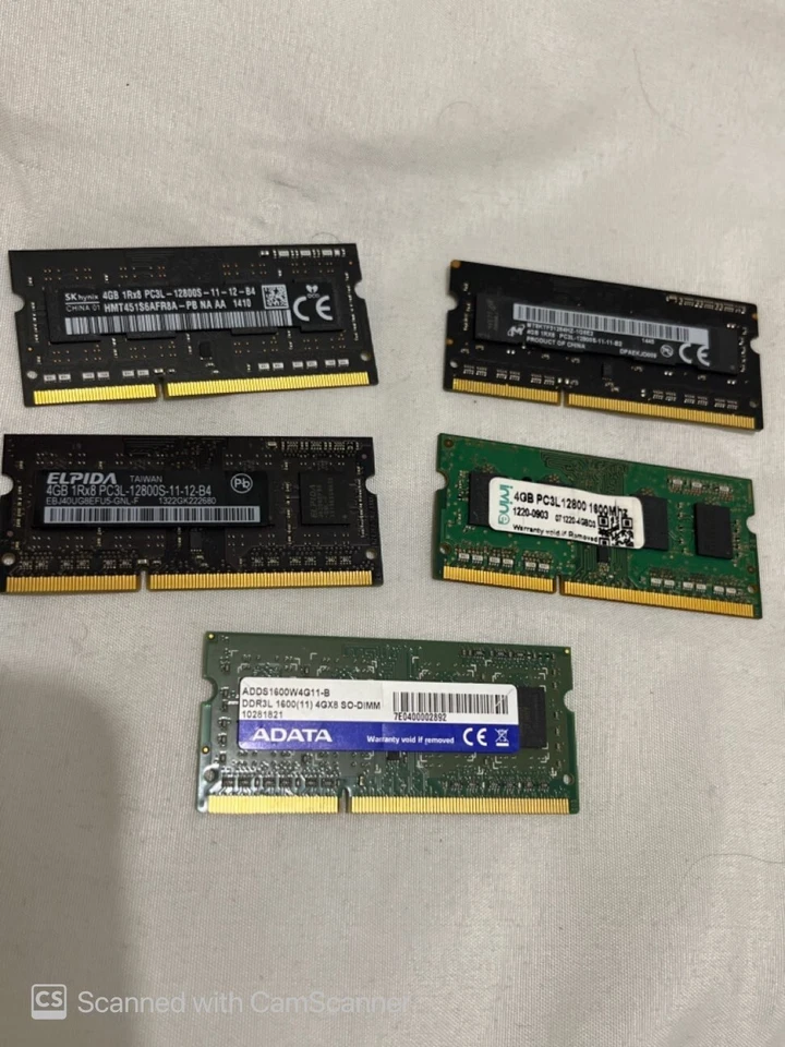 SkHynix,Elpida,Crucial,Adata,IRVINE 4GB 1Rx8 PC3L-12800 not enough used ALL TYPE - Image 2 of 4