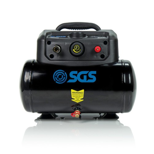 SGS 6L Mini Air Compressor 1.5HP, Oil Free, Direct Drive & 5 Piece Air Tool Kit - Picture 2 of 3