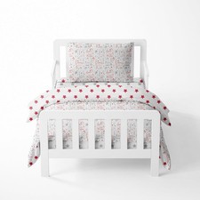 Muslin Sports 4 Piece Boys Toddler Bedding Set 100 Percent Cotton Includes