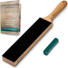 Beavercraft Leather Strop for Knife Sharpening - Knife Strop Block with Polishin