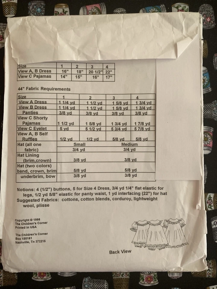 *OOP/VTG* The Children's Corner patterns 209 Madeline sizes (1-4 yrs) UC/FF - Image 3 of 4