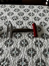 Antique / Vintage Foley Three Blade Chopper, Spring Loaded, Red Wood Handle