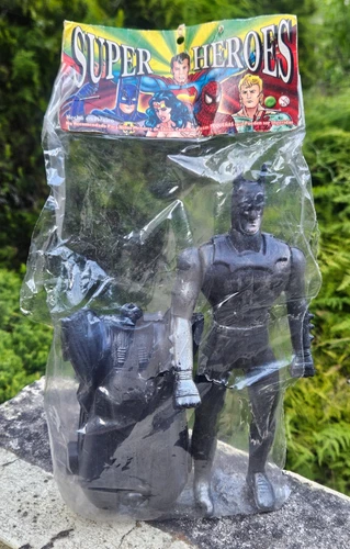 Bootleg Mexico Mexican Toy Batman & Batmobile Blown Plastic New in OP