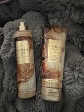 Bath Body Works Vanilla Cafe Body Cream 8oz Fragrance Mist 8oz Set 65 Full