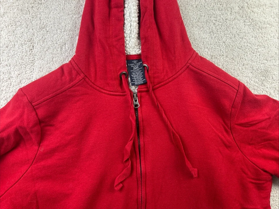 Sudadera con capucha Sherpa con cremallera Faded Glory para mujer talla XL roja cuerda Y2K Foto 3 de 4