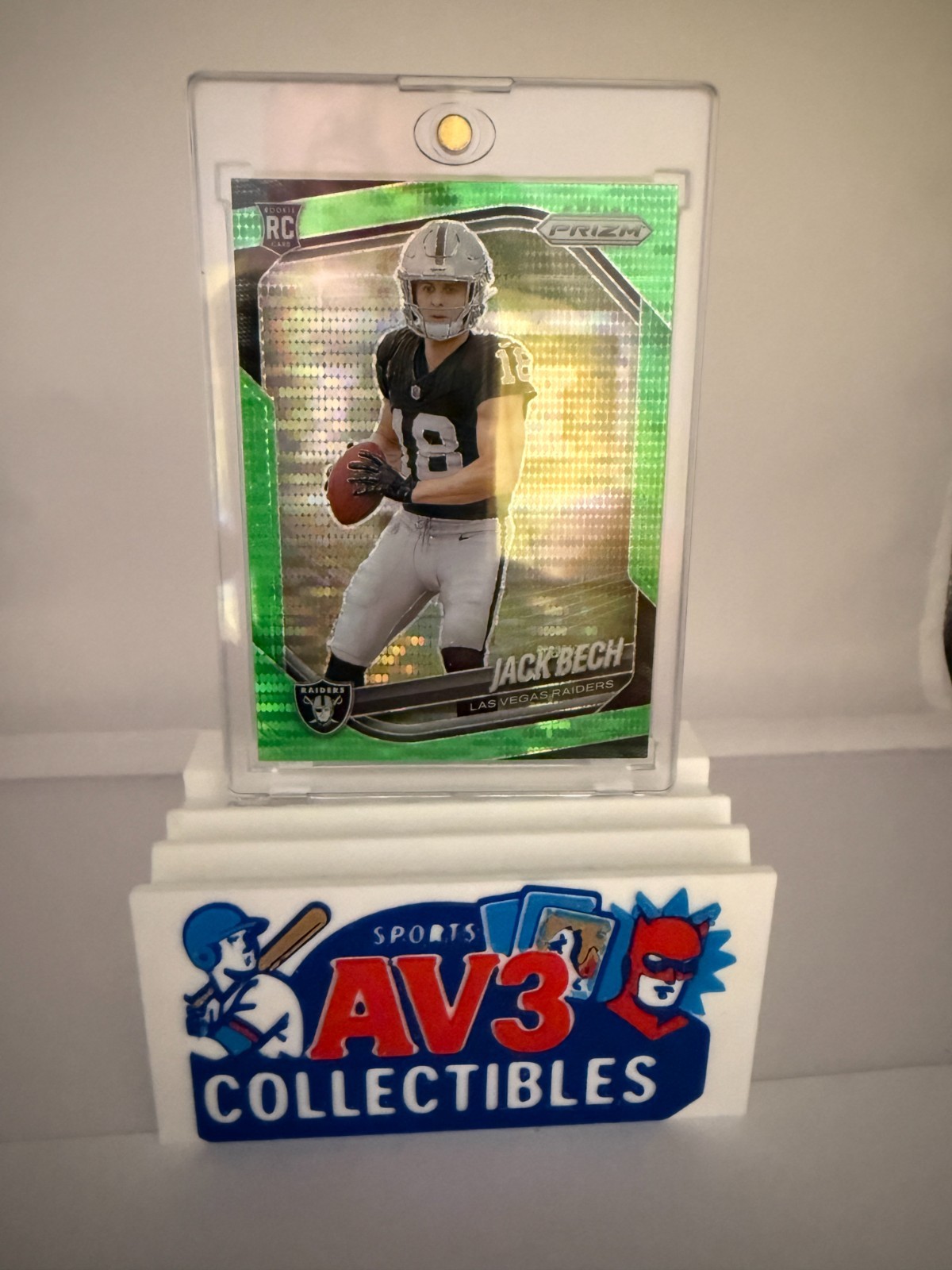 Jack Bech- Raiders 2025 Panini Prizm - Rookies #346 Neon Green Pulsar Prizm (RC)
