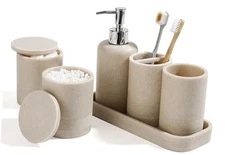 Bathroom Accessories Set, 6-Piece Bathroom Accessory Set, Toothbrush Holders 
