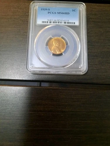 1939S MS 66+ RD Lincoln Cent graded by PCGS